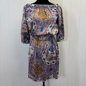 Kas Designs Festival Satin Mini Dress Size XS Boho Psychedelic Summer Night Out